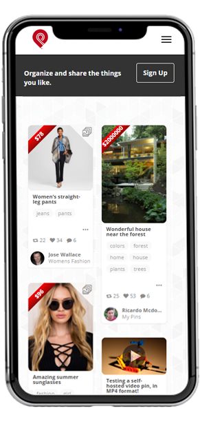 WordPress Pinterest mobile